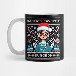 Santa's favorite surgeon - ugly sweater design Mug